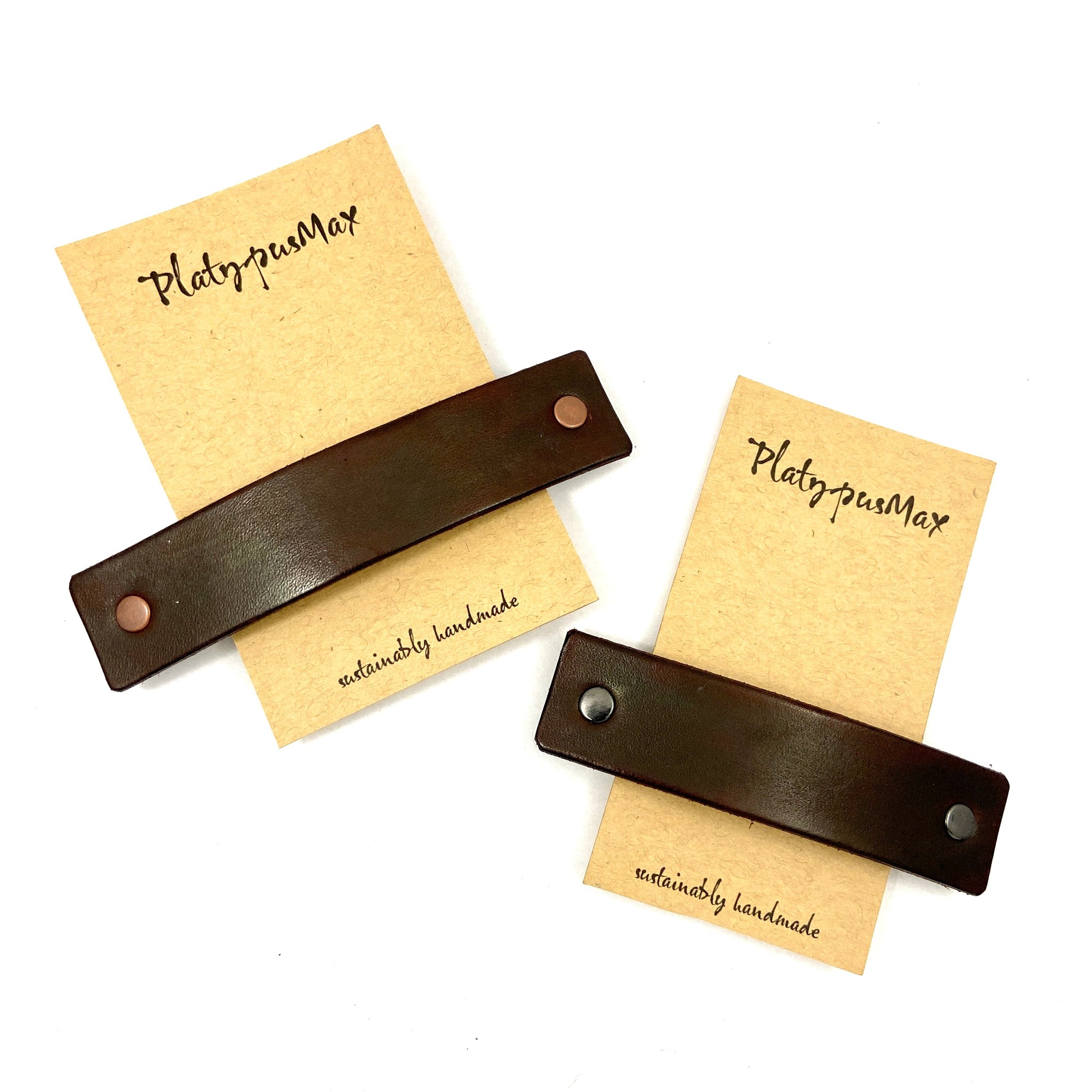 Chocolate Brown Leather Eco Barrette-0