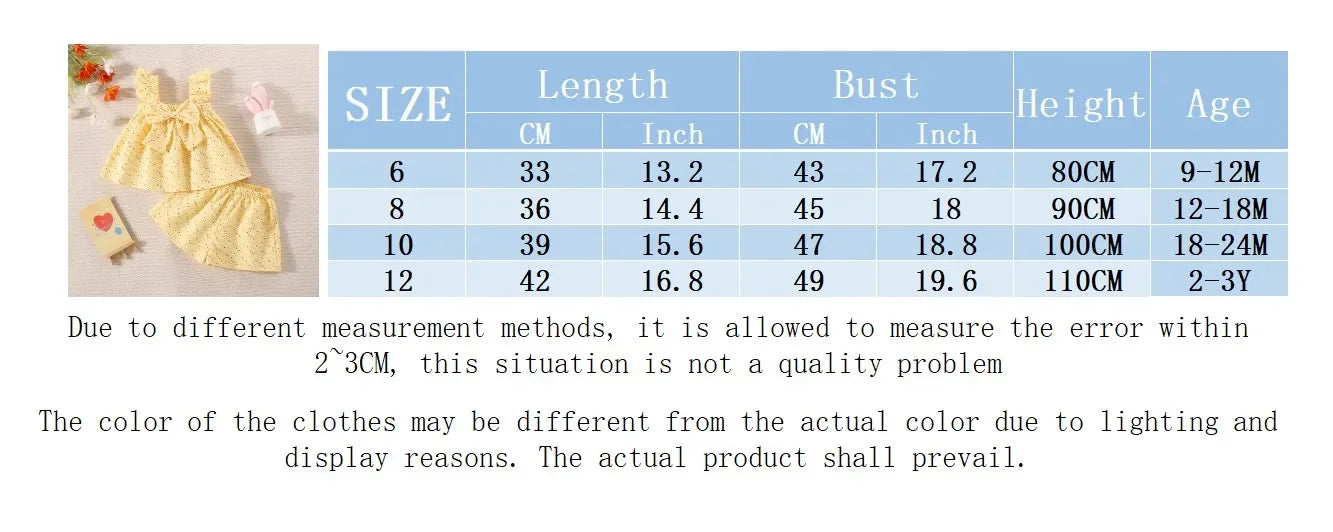 (0-3 Years Old) Girl Infant Set Summer Colorful Dot Flying Sleeve Top Short Sleeve Set For Kids Girl Girl Cute Bow Beach Two Pie