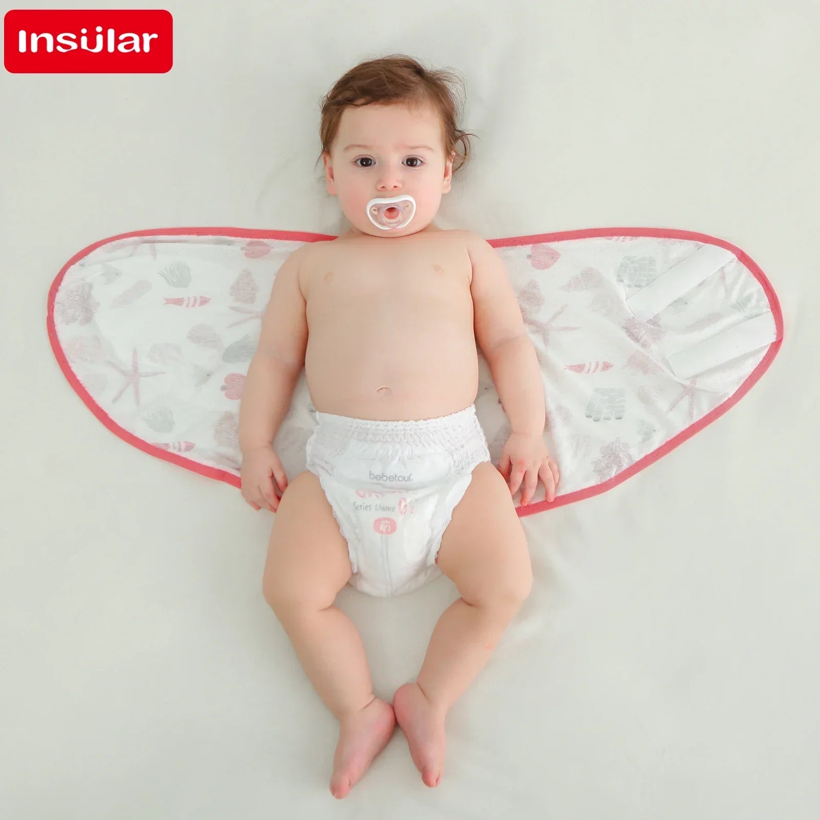 Baby Swaddle Blanket 0-6 Months Bamboo Cotton Strap Protect Belly Baby Sleeping Blanket Wrap for New Born Thin-Style for Summer