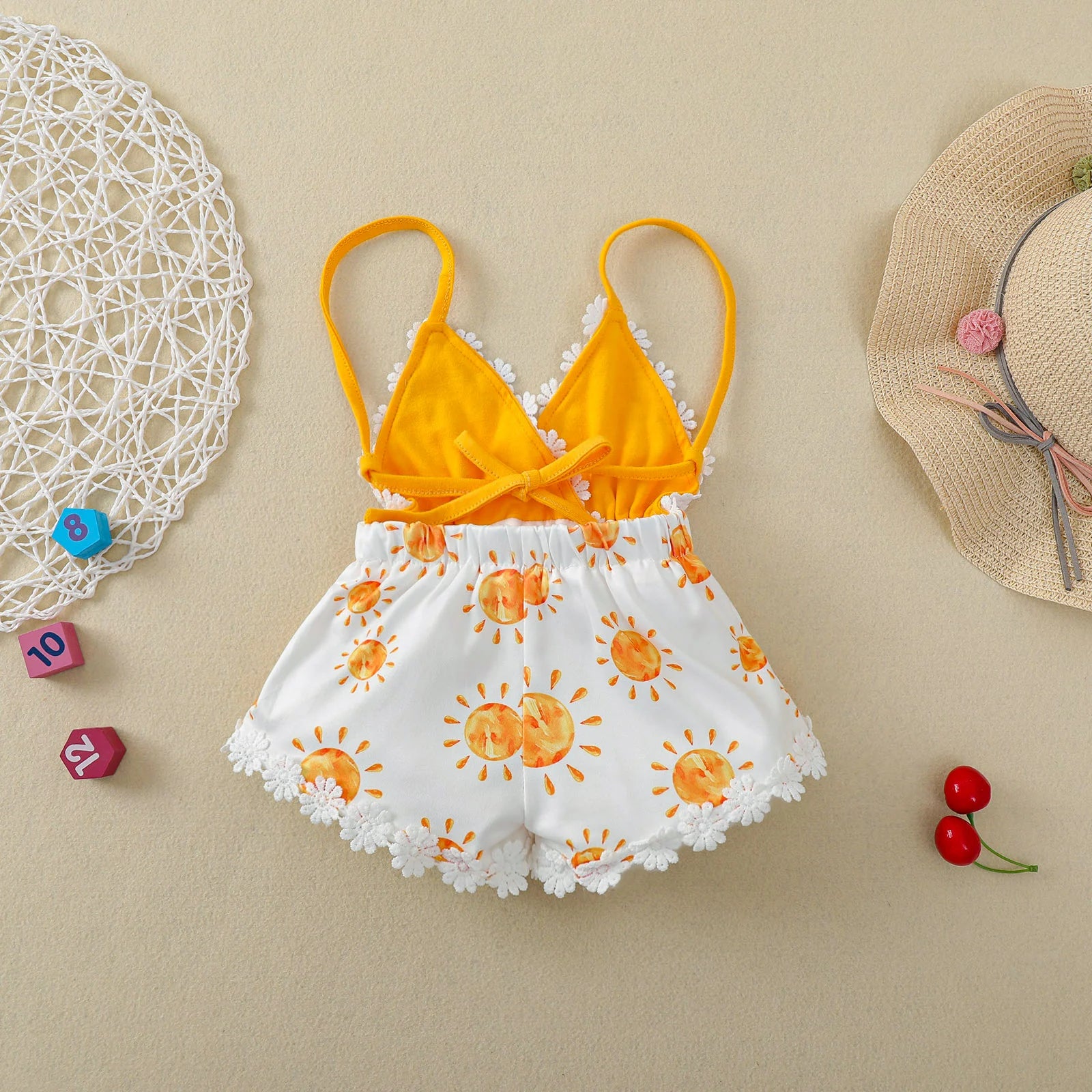 2022 Summer Baby Girls Rompers Toddler Jumpsuits Newborn Girl Sun Printed Sleeveless Infant Romper Baby Kid Clothes 0-4T