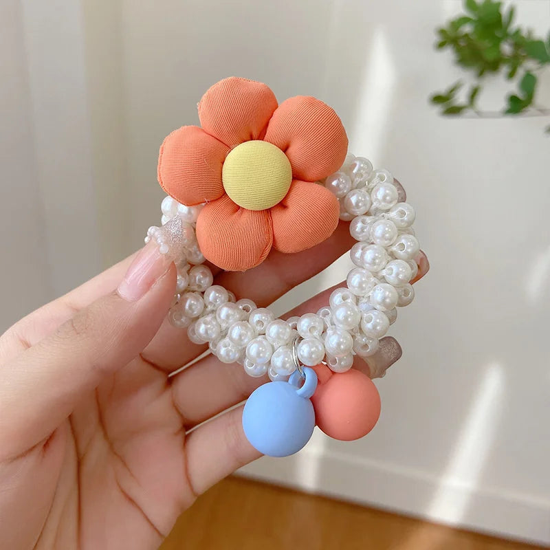 1PCS New Fashion Pearl Crown Princess Cute Kids Elastic Hair Bands Children Hair Ties Girls Hair Accessories Baby Headwear