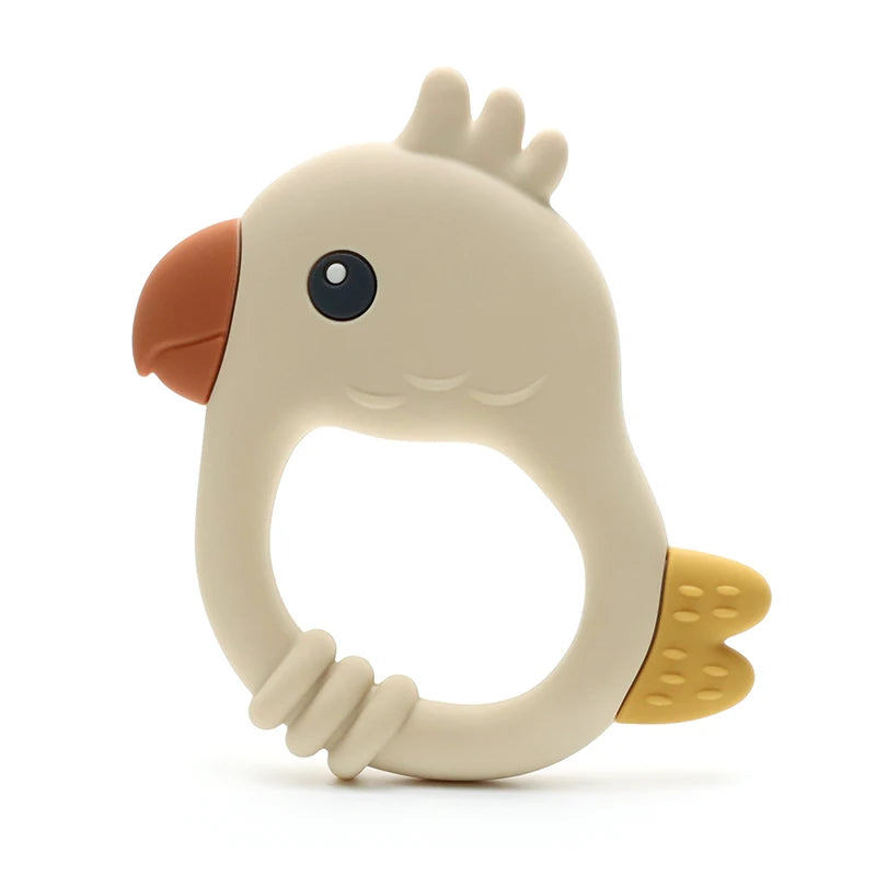 2015 New Design Colorful Parrot Teether - Food-Grade Silicone Baby Teething Toy (BPA-Free) baby teether