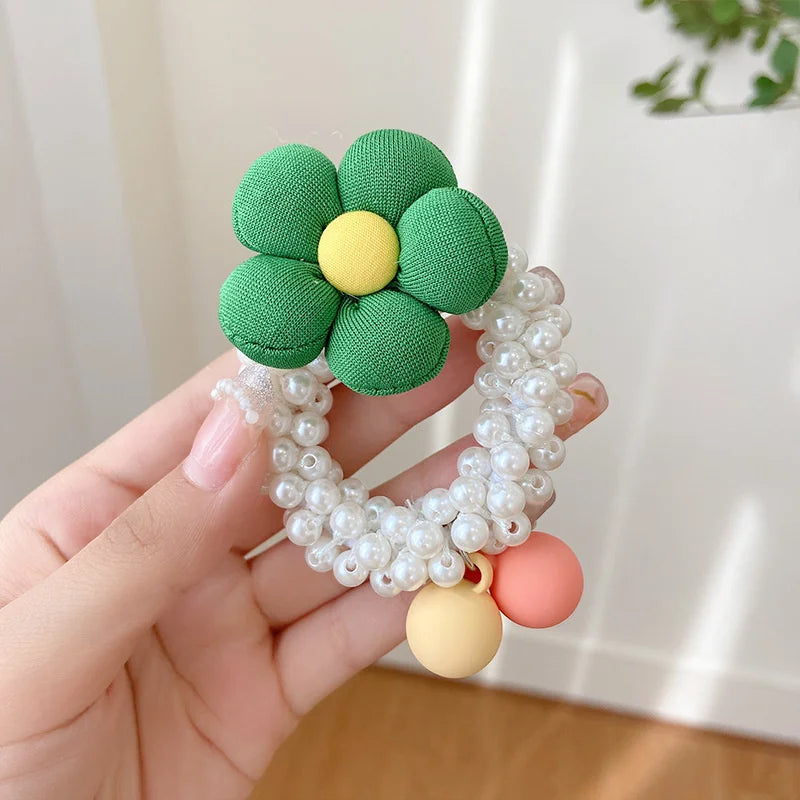 1PCS New Fashion Pearl Crown Princess Cute Kids Elastic Hair Bands Children Hair Ties Girls Hair Accessories Baby Headwear