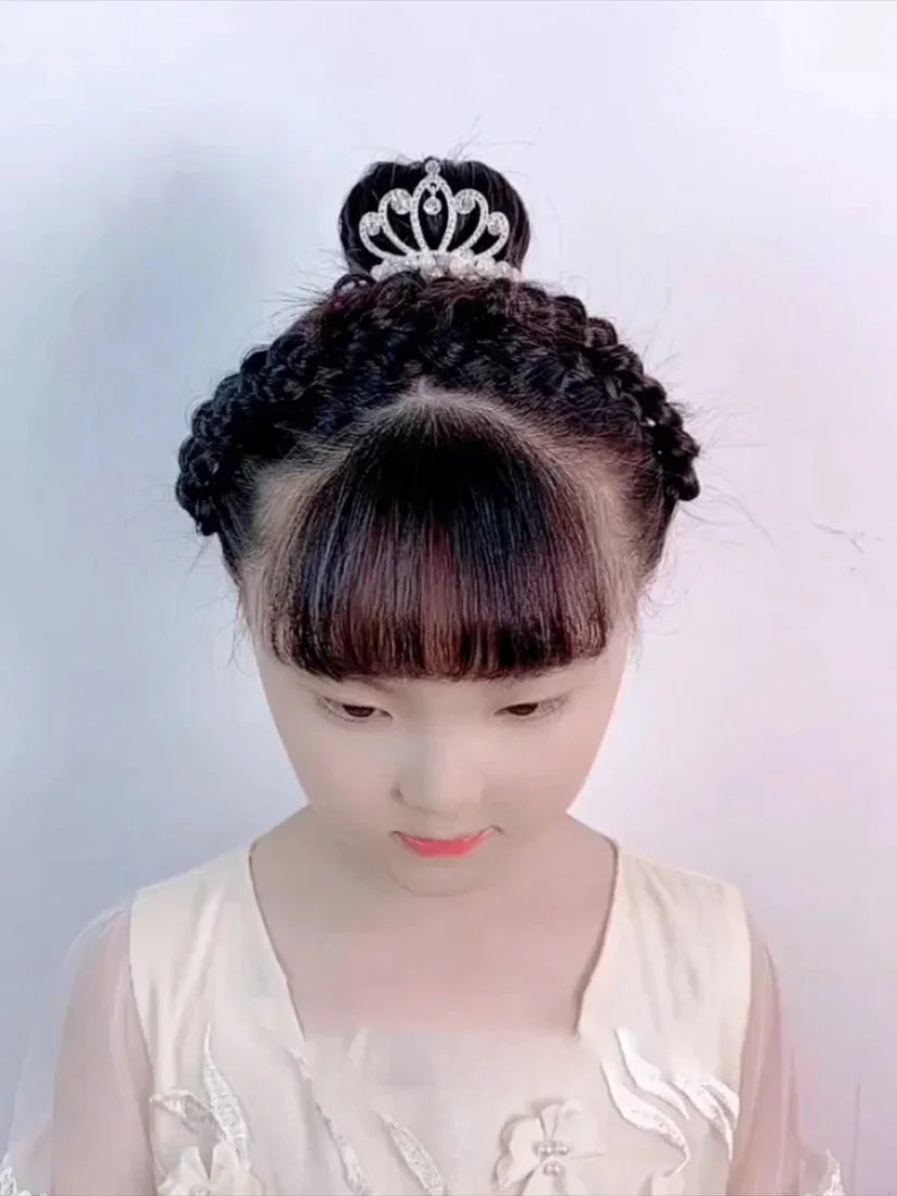 1PCS New Fashion Pearl Crown Princess Cute Kids Elastic Children Ties Girls Hair Accessories Baby Headwear
