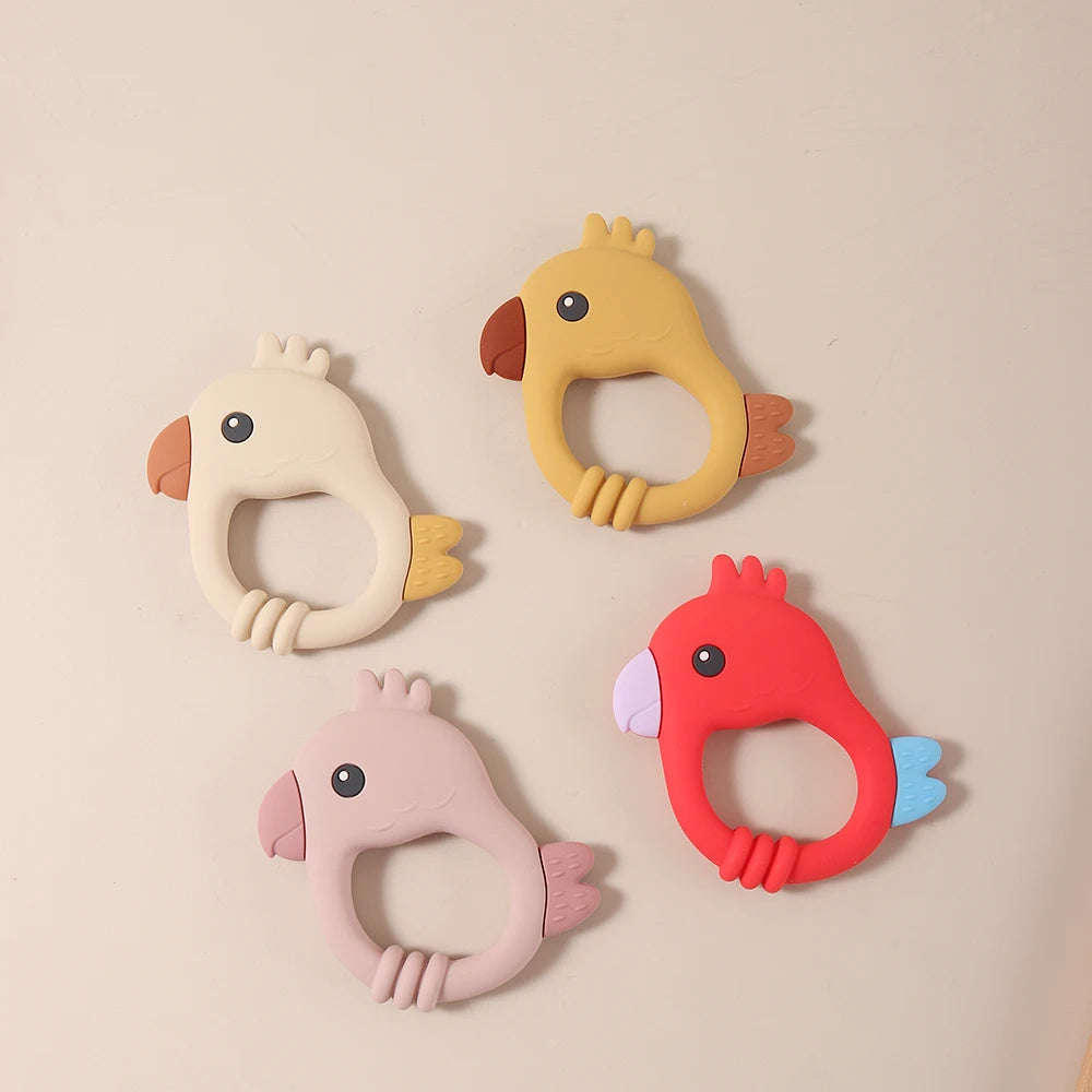 2015 New Design Colorful Parrot Teether - Food-Grade Silicone Baby Teething Toy (BPA-Free) baby teether