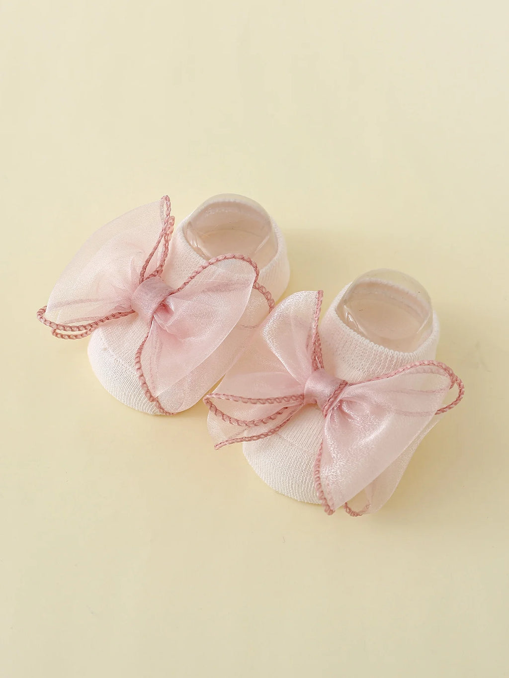 2 Pieces/Set Toddler Lace Bows Elastic Headband and Anti-Slip Cotton Socks, Newborn Baby Girls Socks Hairband Set Infant Headwear