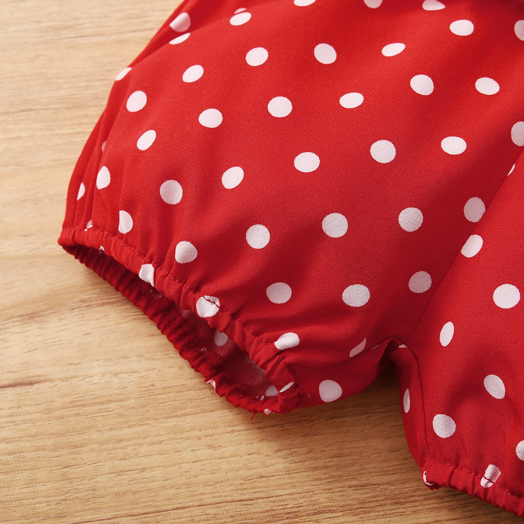 0-18 Months Newborn Baby Girl Cute Polka Dot Summer Outfit Set Short Sleeve Bodysuit+Pants+Headband Toddler Girls Clothing