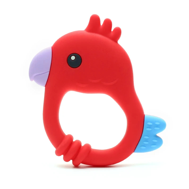 2015 New Design Colorful Parrot Teether - Food-Grade Silicone Baby Teething Toy (BPA-Free) baby teether
