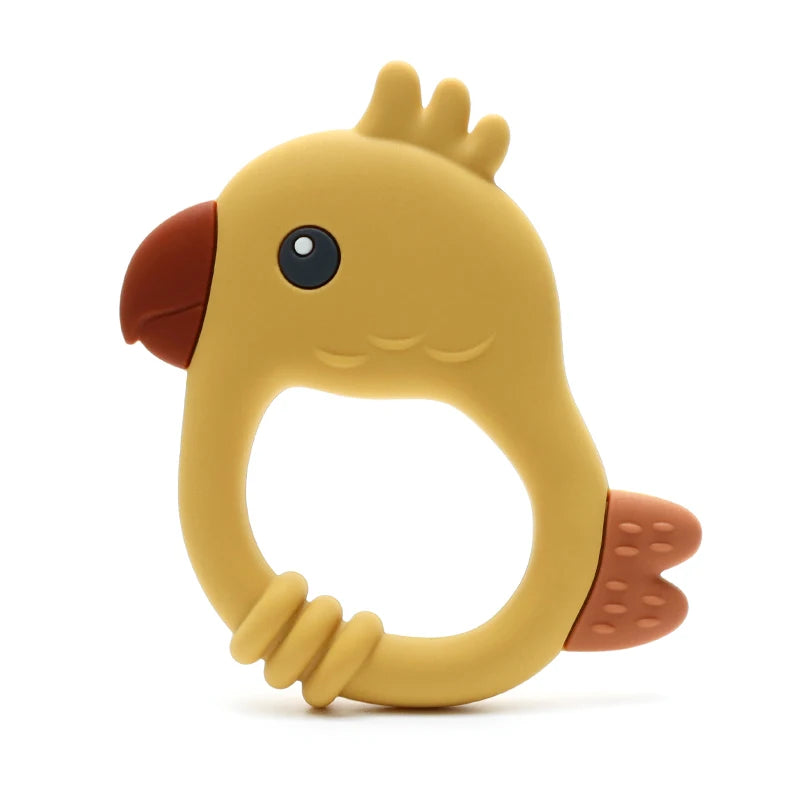 2015 New Design Colorful Parrot Teether - Food-Grade Silicone Baby Teething Toy (BPA-Free) baby teether