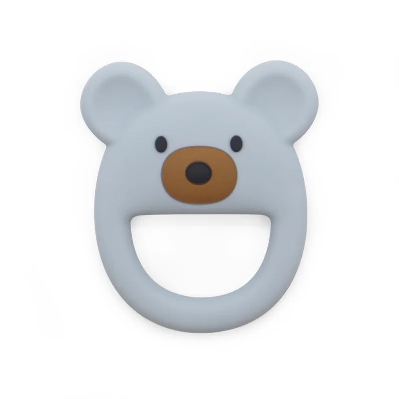 1PC Silicone Teether Baby Kawaii Bear Shape Teether Toy Ring Baby Shower Gift Food Grade Children's Teething Toys Baby Stuff